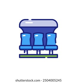 Team Bench for Football Vector Icon