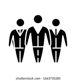 Team black icon, concept illustration, vector flat symbol, glyph sign.