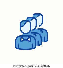Team-blaues Symbol, einzeln auf hellem Hintergrund, perfekt für Website, Blog, Logo, Grafikdesign, soziale Medien, Benutzeroberfläche, mobile App