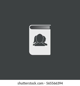 Team book icon isolated on black background