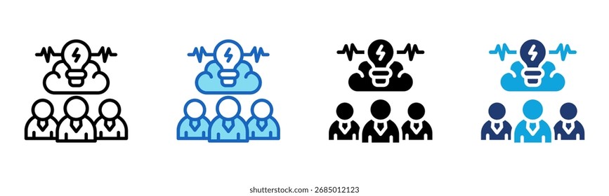Team Brainstorm Symbol Multi Style Vektorgrafik