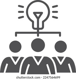 Team brainstorm icon, team strategy icon black vector