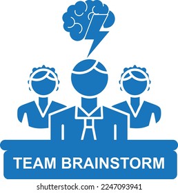 Icono de torsión de ideas de equipo, icono de estrategia de equipo vector azul