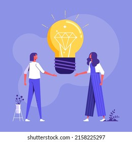 Team brainstorming best idea, project management, new idea generation, startup collaboration, find solution, brilliant idea vector concept