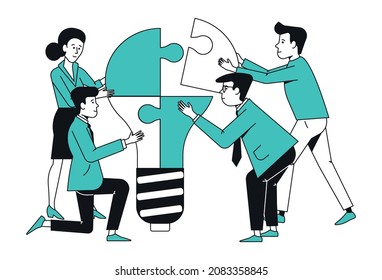 Team brainstorming. Idea development. Work collaboration concept