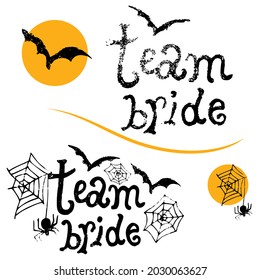 Team Bride card template, vector illustration