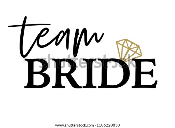 Team Bride Golden Diamond Tshirts Wedding Stock Vector Royalty Free