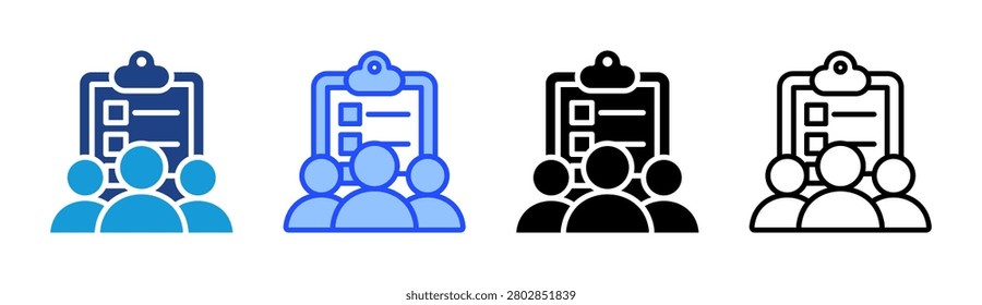 Team Briefing icon set multiple style collection