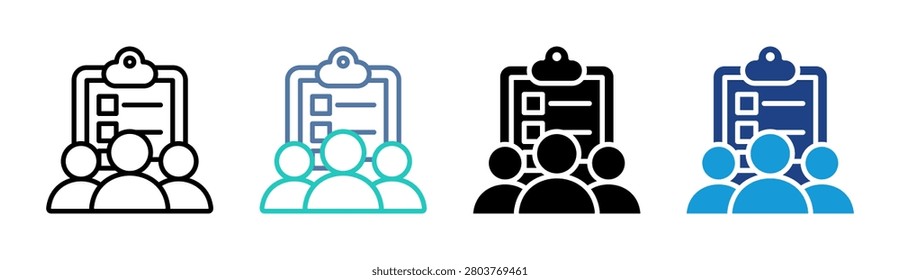 Team Briefing icon set multiple style collection