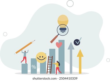 Team build as effective project development with partners tiny person concept.flat design with people.