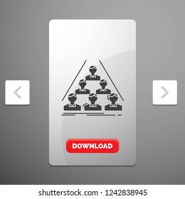 team, build, structure, business, meeting Glyph Icon in Carousal Pagination Slider Design & Red Download Button