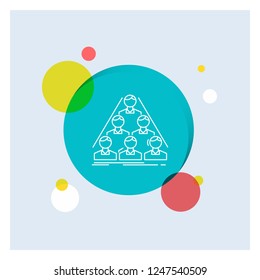 team, build, structure, business, meeting White Line Icon colorful Circle Background