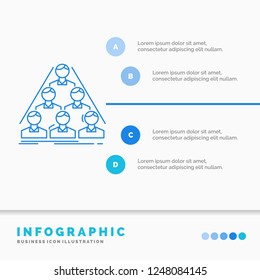 team, build, structure, business, meeting Infographics Template for Website and Presentation. Line Blue icon infographic style vector illustration