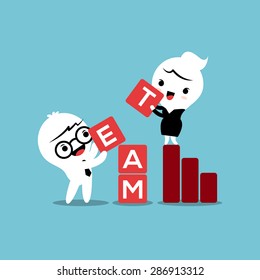 Team Building Activities Business Concept Cartoon Illustration