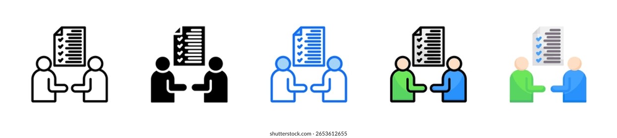 Conjunto de iconos de actividades de Team Building Colección de estilos múltiples