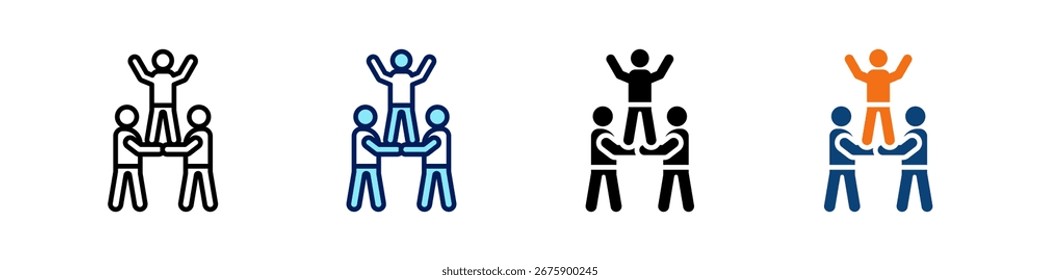 Team erstellen Alles in einem Symbol Multi Styles Vektor-Set