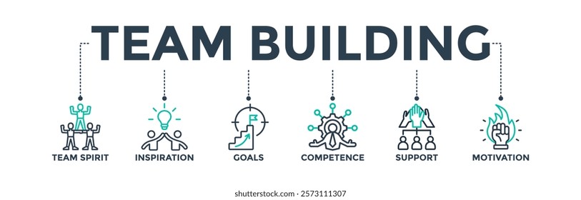 Team building banner web icon concept for business management