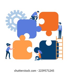 Construcción de equipos, desarrollo de negocios, lanzamiento de start-ups, trabajo en equipo, creación de marcas, ilustración de vector de lluvia de ideas
