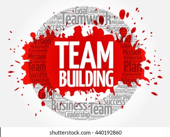 Team Building circle word cloud, business concept