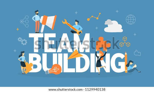 Team Building Concept Group People Gather Stock Vector (Royalty Free ...