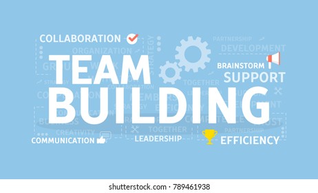 Team building concept illustration. Creating and leading the team.