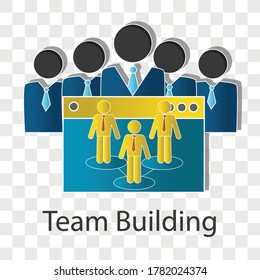 Team building concept on transparency background. Creative idea design. Flat vector illustration for template, brochure or presentation.