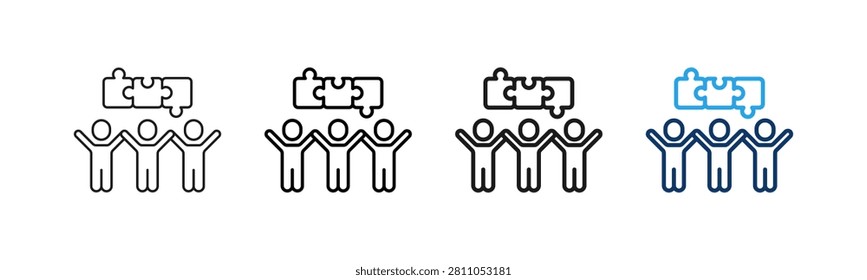 Team Building Different Set Vector Icon