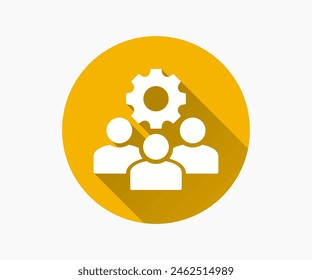 Team building flat icon. Simple illustration with long shadow for graphic and web design.