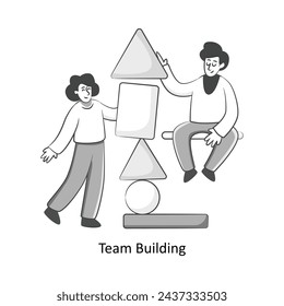 Ilustración de vector de diseño plano de Team Building. Ilustración estándar