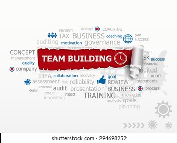 Team Building Graph concept word cloud. Design illustration concepts for business, consulting, finance, management, career.