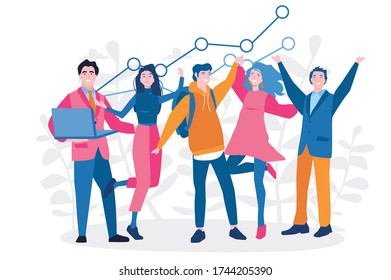 Team building. Group of people . Vector illustration for web banner, infographics, mobile. 