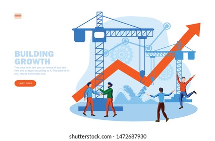 team building growth with up arrow vector illustration concept