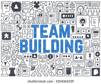 Team Building - Hand drawn vector illustration