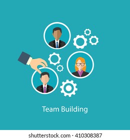 team building human resource icons illustration