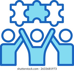 Icono de Team Building Ilustración vectorial azul