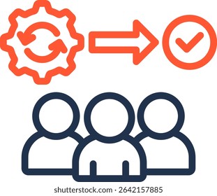 Team Building Icon Color Line Vector Illustration