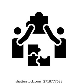 Ilustração do vetor de glifos do ícone do Team Building