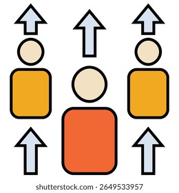 Teambuilding-Symbol einzeln auf Weiß