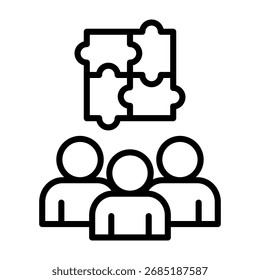 Team Building Icon Line Style Vector Illustration