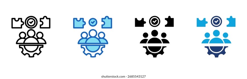 Ícone do Team Building Ilustração de vetor de vários estilos