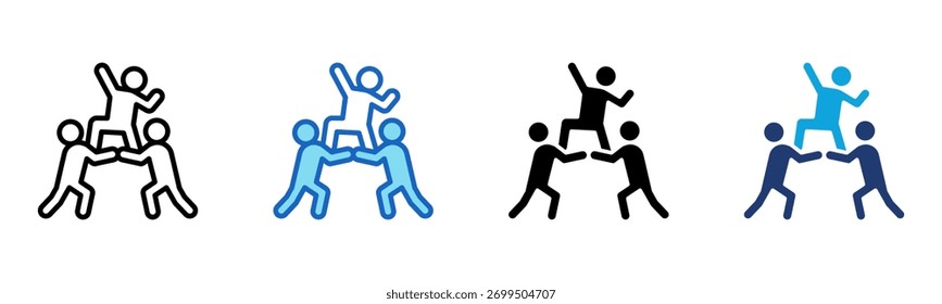 Ilustração do vetor de múltiplos estilos do ícone do Team Building
