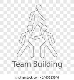 Team building icon on transparency background. Modern flat design vector illustration. Symbol for your web site design.