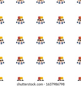 Team building icon pattern seamless isolated on white background. Editable flat Team building icon. Team building icon pattern for web and mobile.