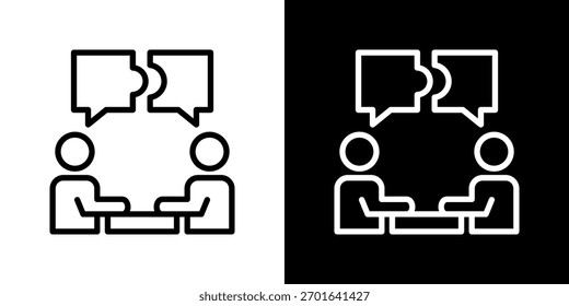 Symbolsatz für Teambildung. Clean Line Design mit hellen und dunklen Versionen für vielseitige Nutzung.