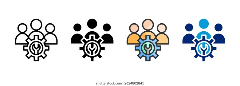 Team Building Icon Set Multiple Style Collection