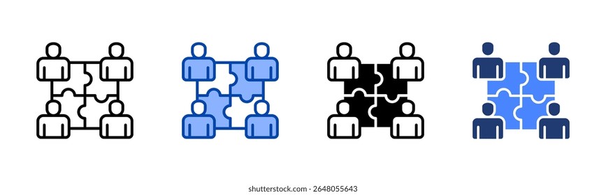 Team Building icon set multiple style collection