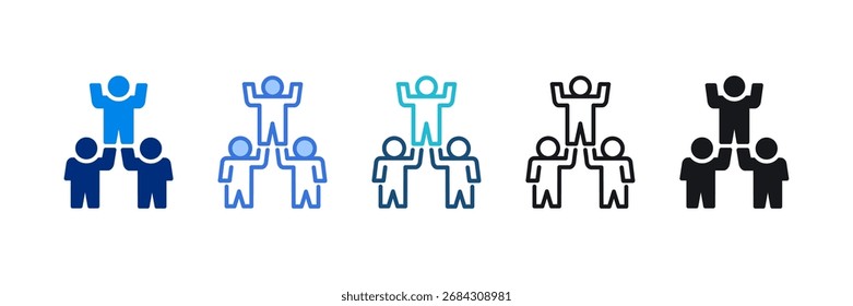 Team Building Icon Set Multiple Style Vector Illustration