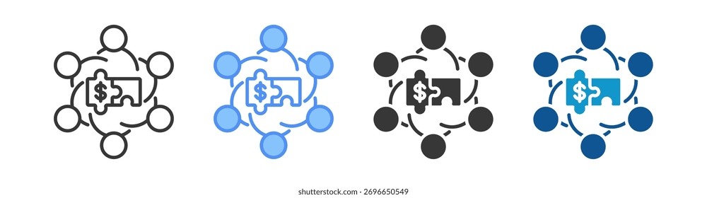 Conjunto de iconos de Team Building Colección de estilos múltiples