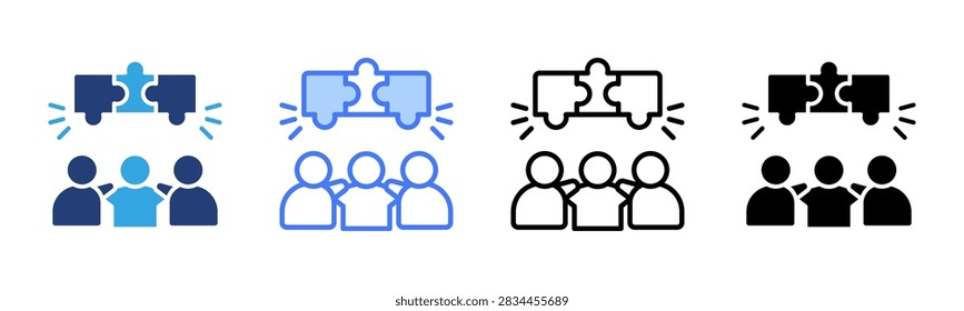 Team Building icon set multiple style collection