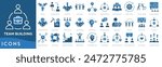 Team Building icon set. Team Unity, Collaboration, Trust Building, Group Bonding, Team Connection, Teamwork Essentials, Team Building Blocks, Synergy Symbols, Trust Fall Exercise, Leadership Workshop